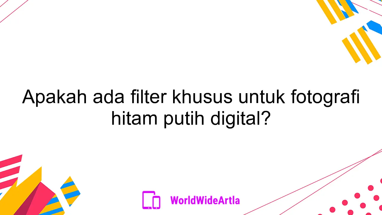Apakah ada filter khusus untuk fotografi hitam putih digital?