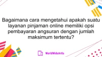 Bagaimana cara mengetahui apakah suatu layanan pinjaman online memiliki opsi pembayaran angsuran dengan jumlah maksimum tertentu?